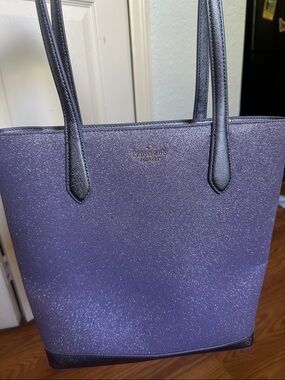 kate spade purple glitter tote